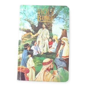 Vintage 1987 Thomas Nelson KJV Holy Bible Seaside Edition for Children Blue Edge